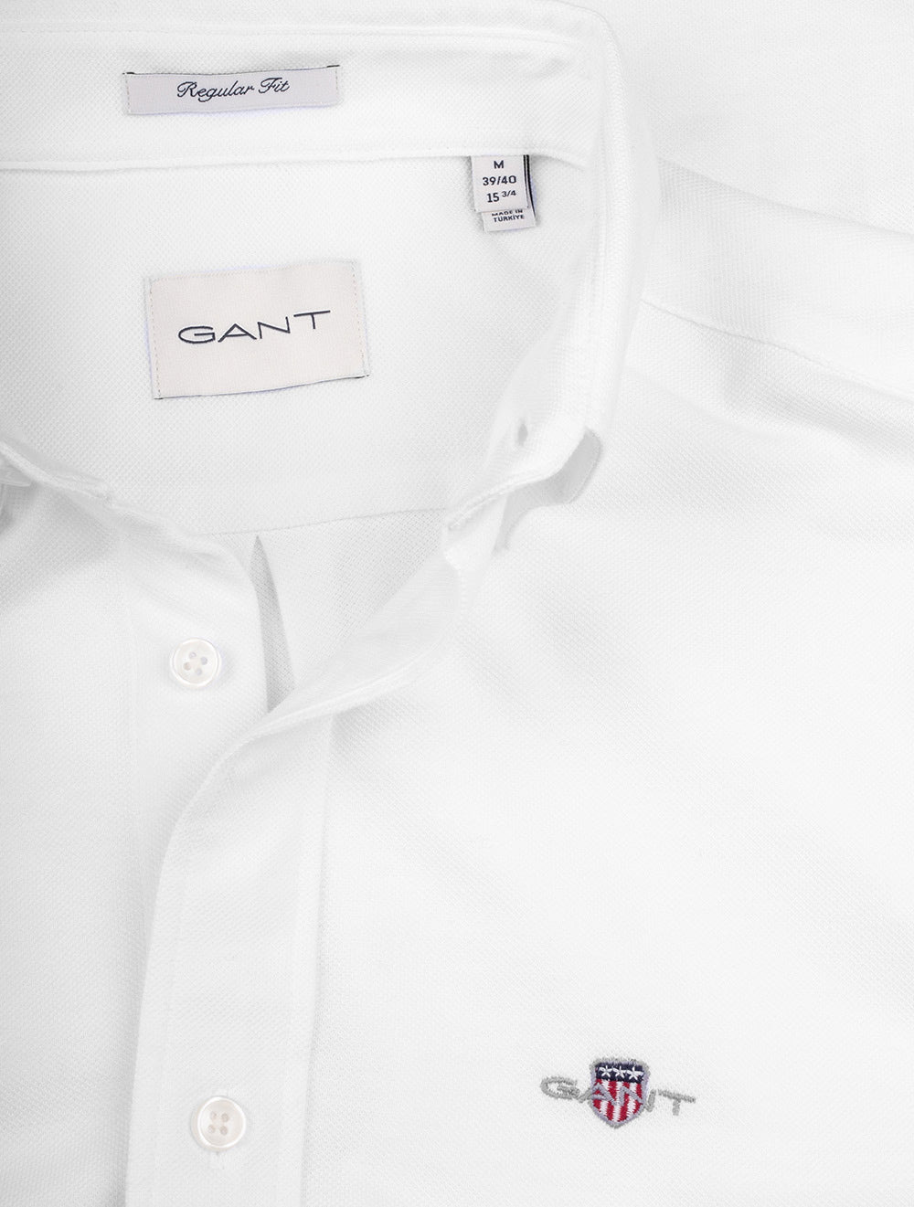 Gant Regular Fit Jersey Piqué Shirt White AI3