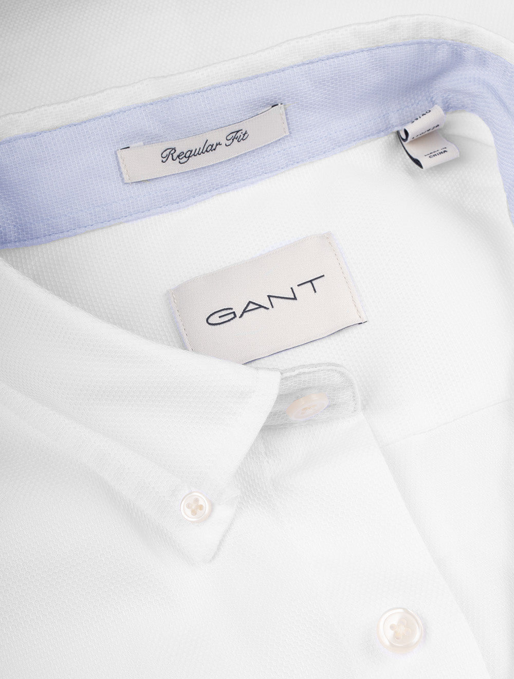 Gant Regular Honeycomb Texture Shirt White AI5