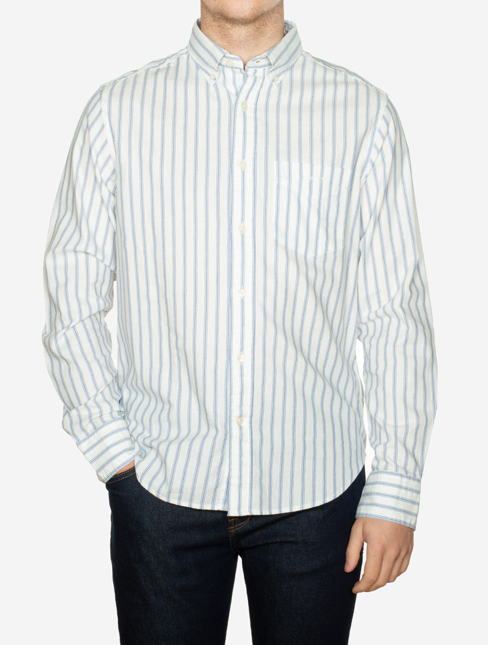 Regular Archive Oxford Stripe Shirt Eggshell