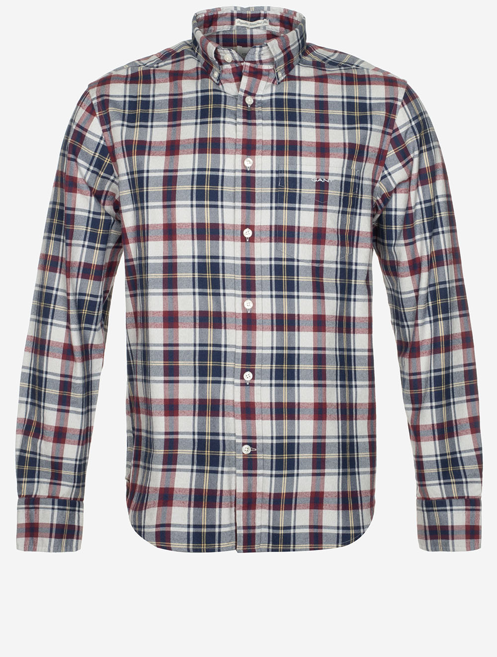 Gant Regular Jaspe Flannel Plaid Shirt Persian Blue MI