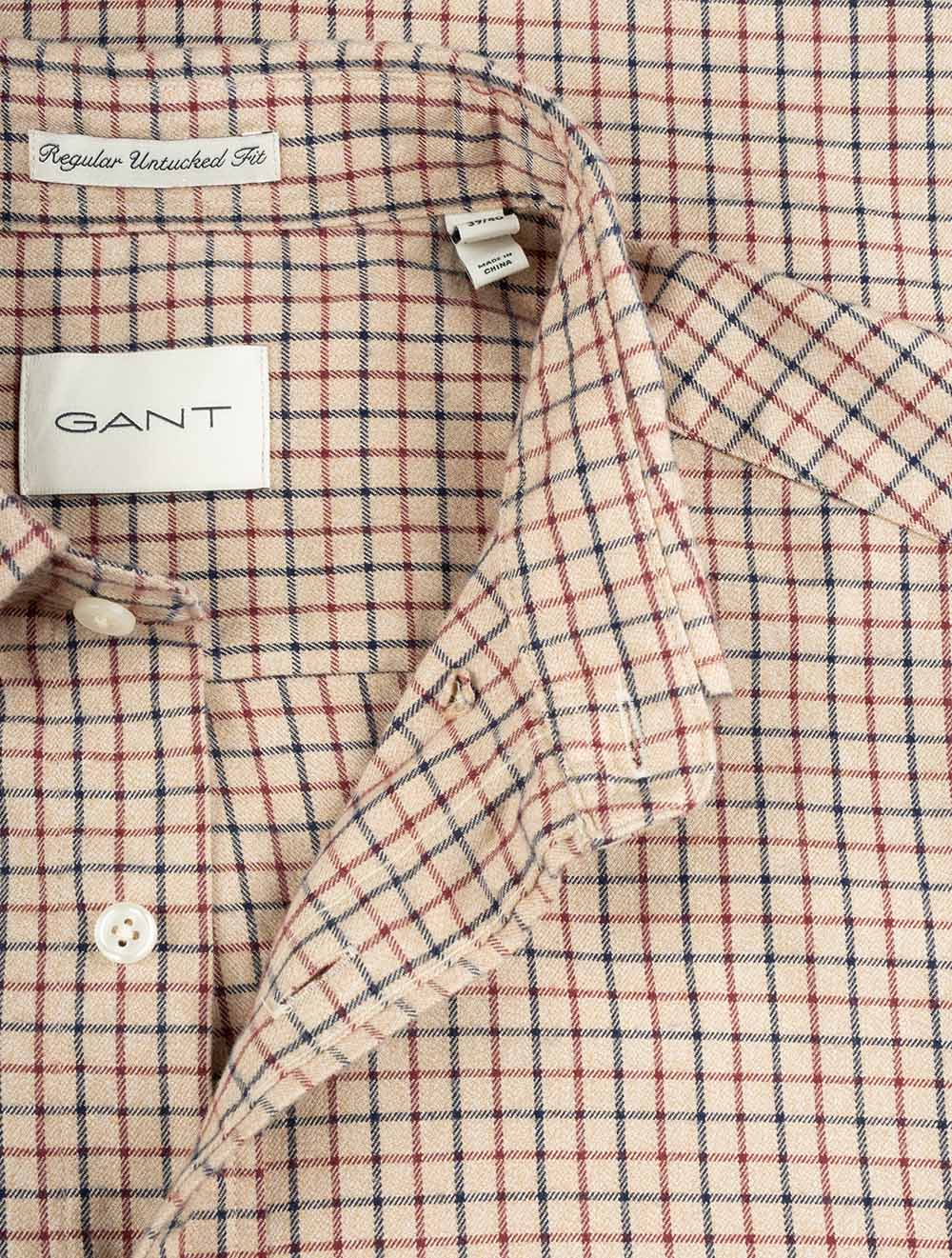 Regular Jaspe Tattersall Plaid Shirt Caramel Beige