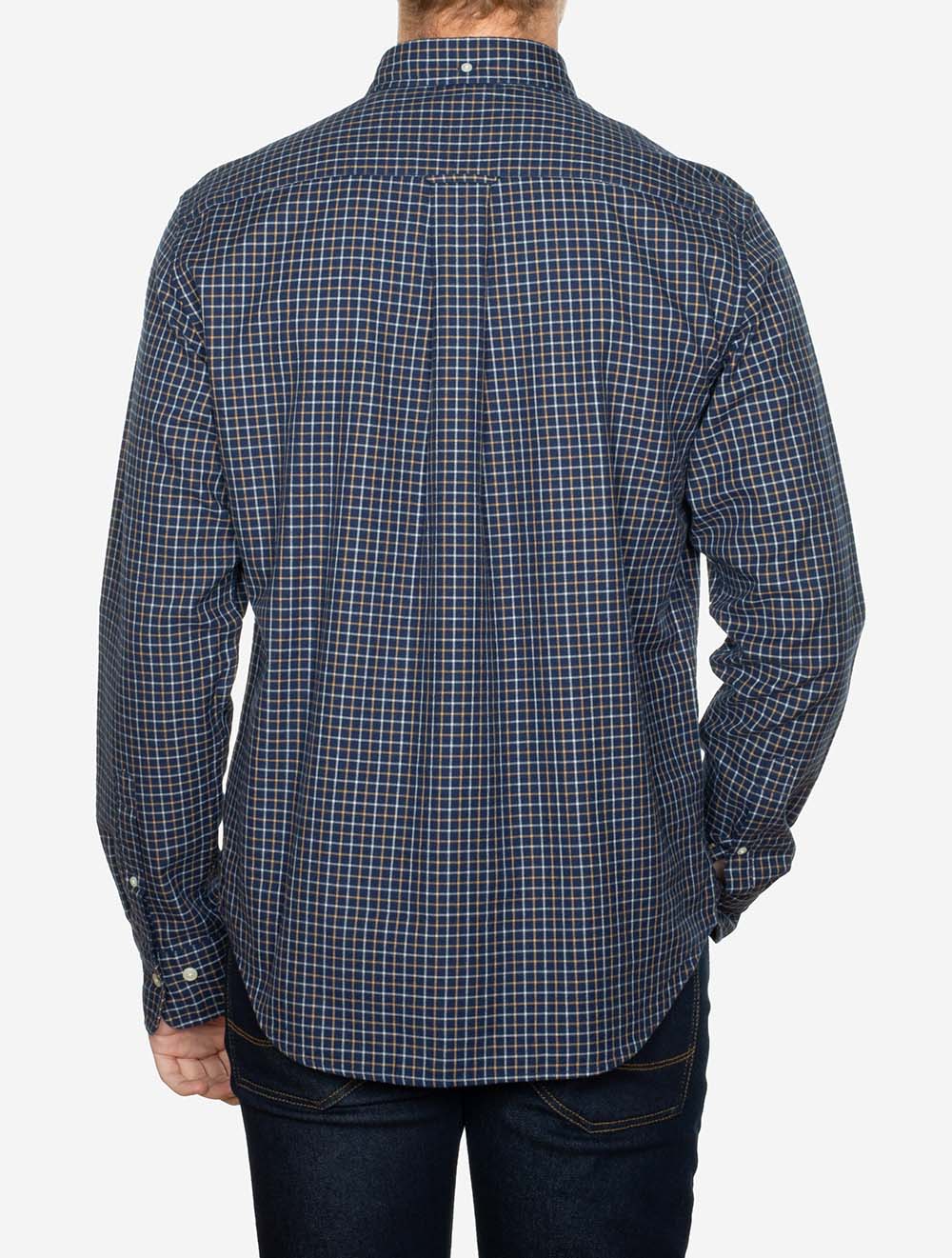 Regular Jaspe Tattersall Plaid Shirt Persian Blue