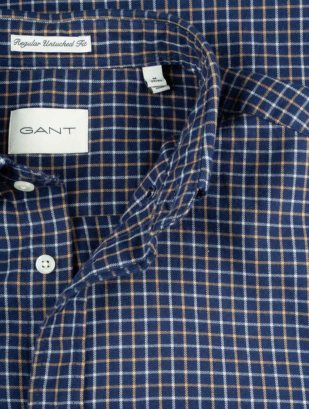 Regular Jaspe Tattersall Plaid Shirt Persian Blue