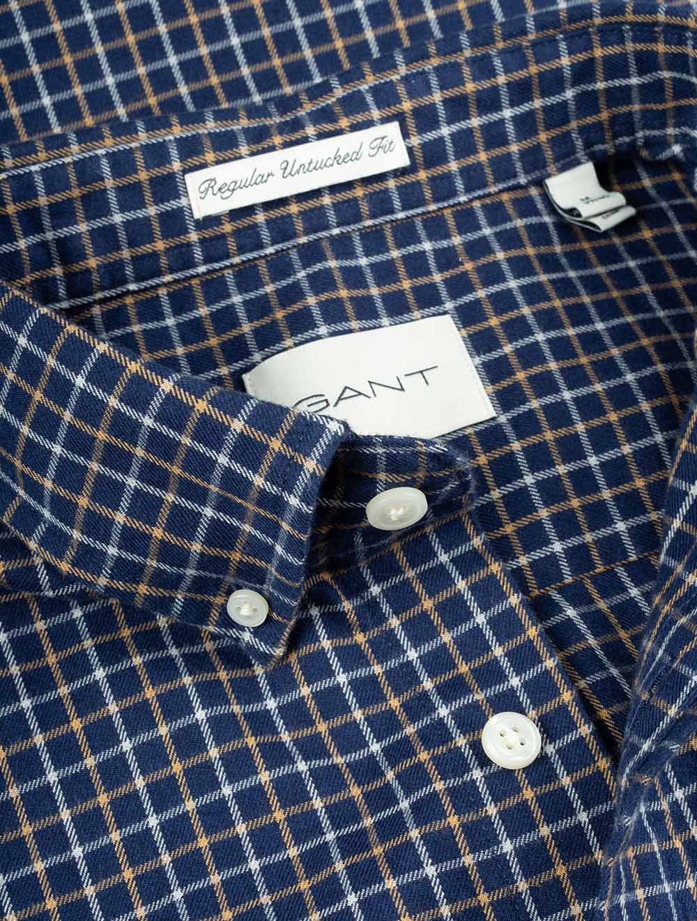 Regular Jaspe Tattersall Plaid Shirt Persian Blue