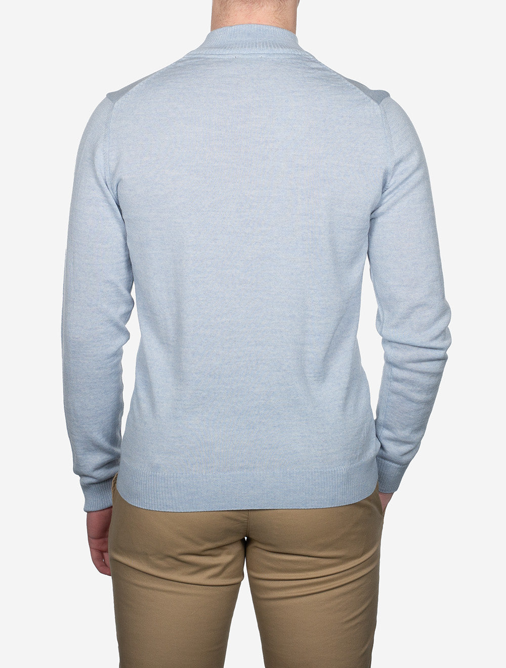 Merino Wool Half Zip Blue