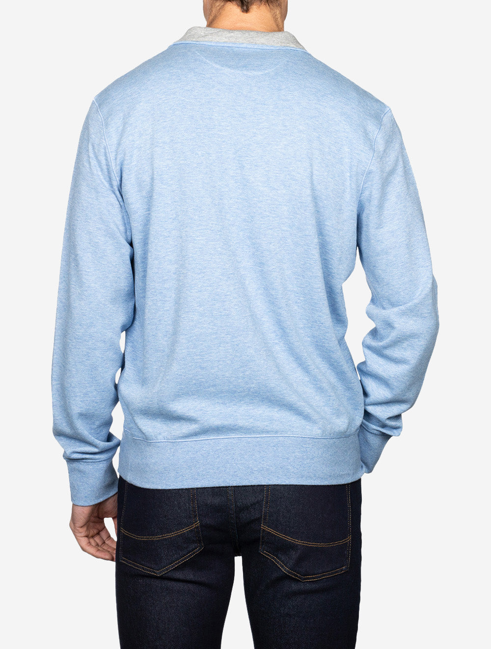 Quarter Zip Jersey Pullover Blue