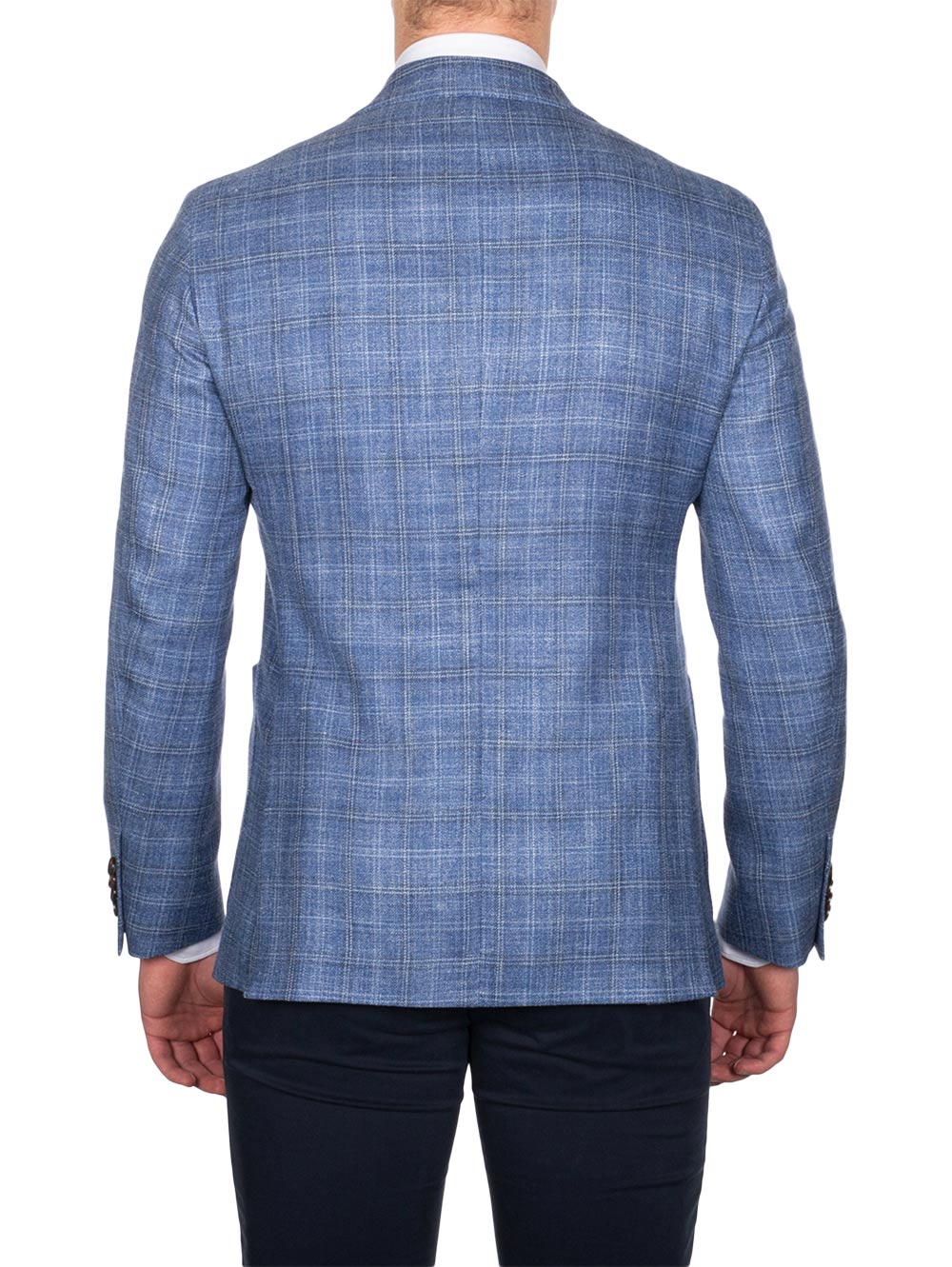 Lubiam Check Jacket Blue AI2