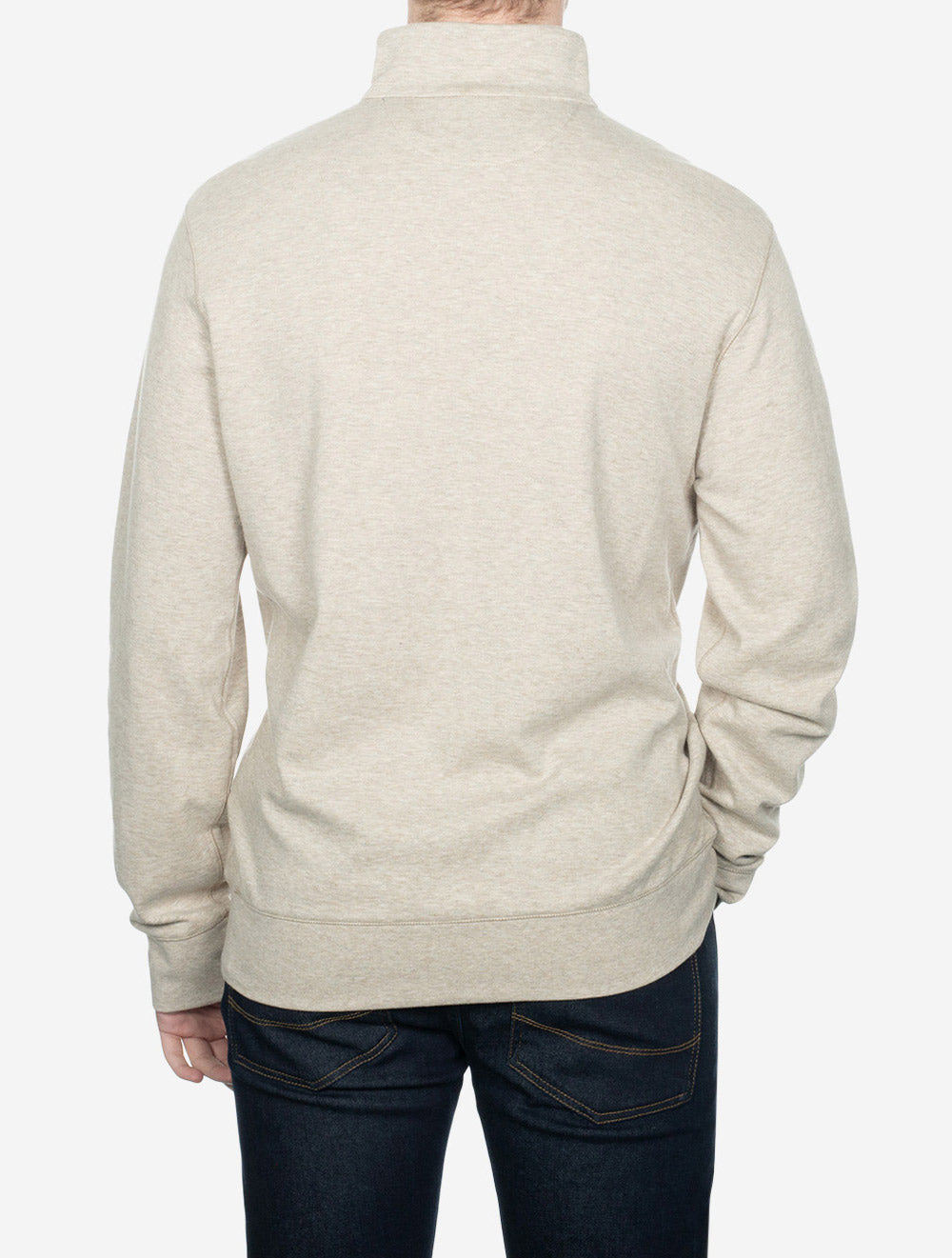 Quarter Zip Jersey Pullover Beige