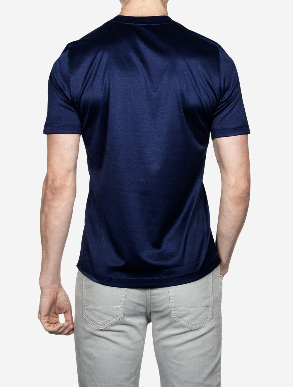 Eton Navy Filo di Scozia Crew Neck T-Shirt AI2