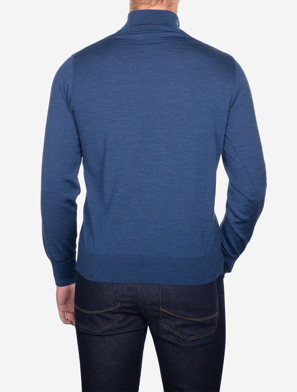 Paul And Shark Zipped Pullover With Suede Blue AI2