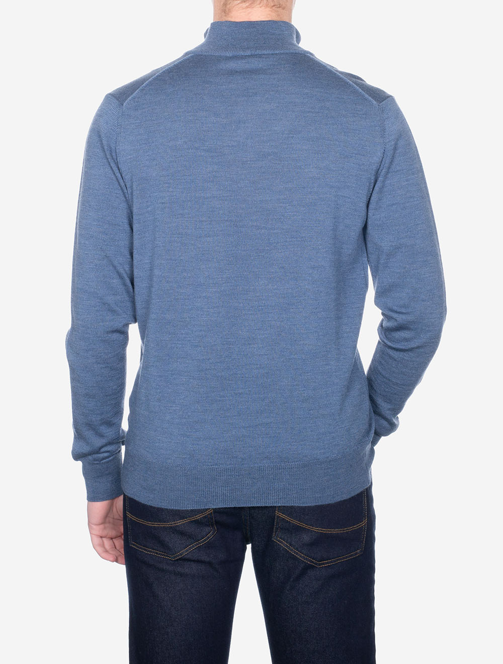 Louis Copeland Half Zip Mock Neck Jumper Blue AI3