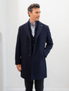 Lubiam Wool And Silk Overcoat Blue AI3