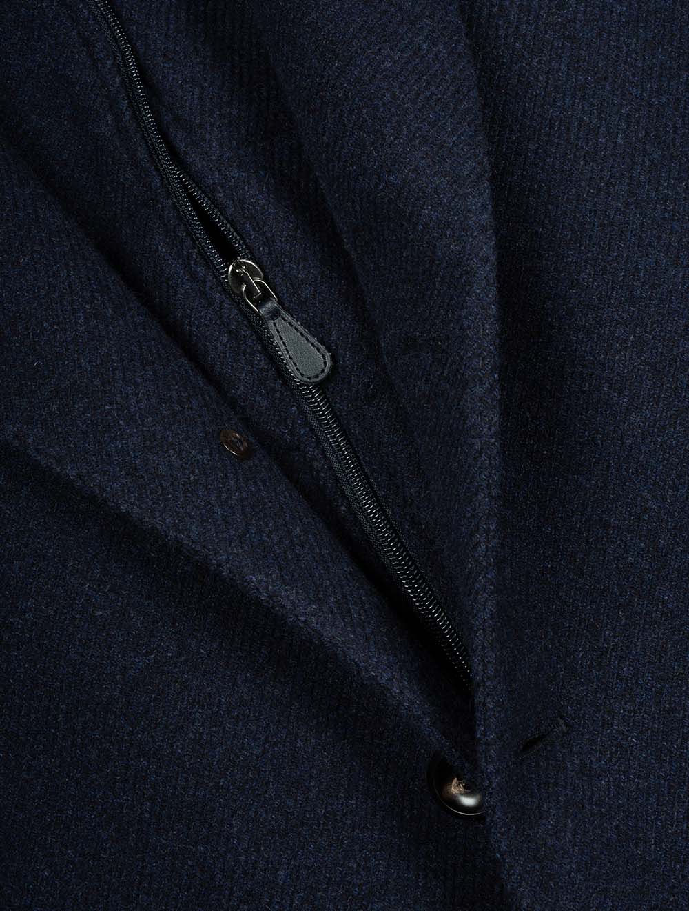 Lubiam Wool And Silk Overcoat Blue AI6