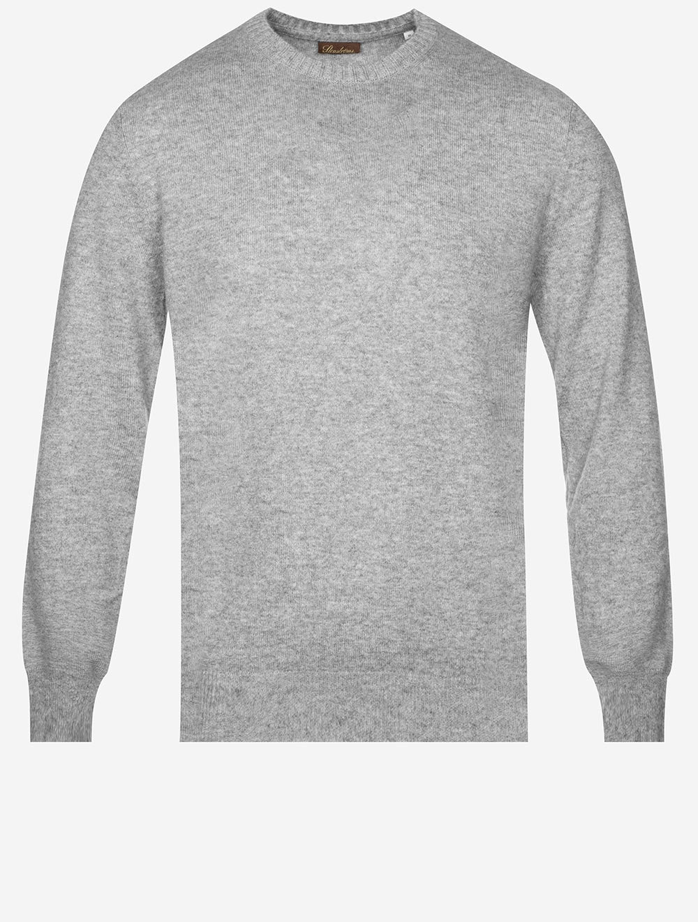 Grey Crew Neck Cashmere Slim Fit Jumper