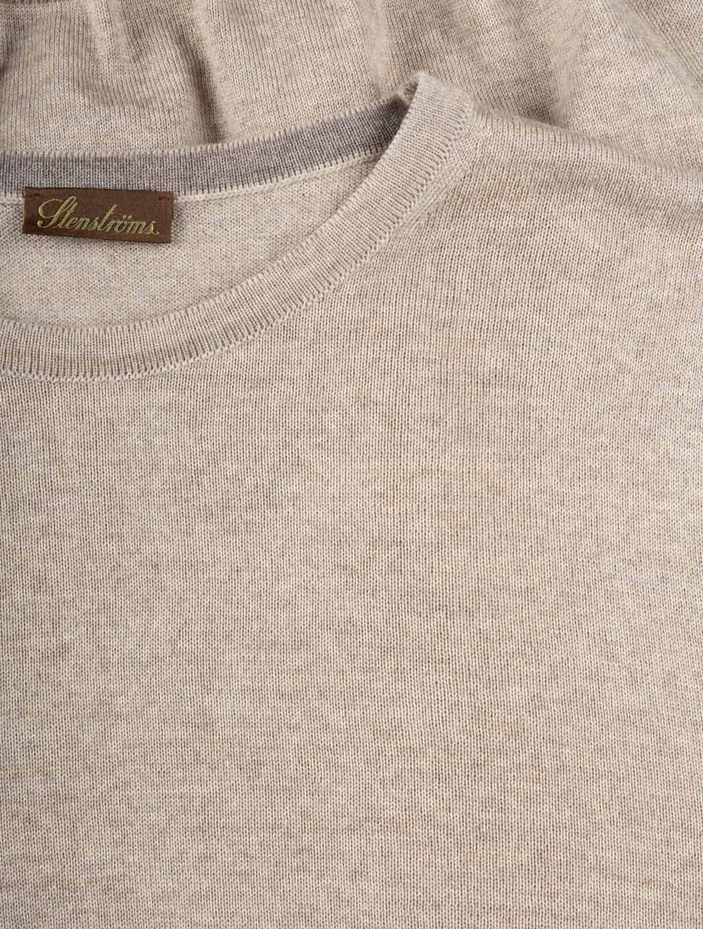 Stenstroms Merino Wool Crew Neck Jumper Beige AI3