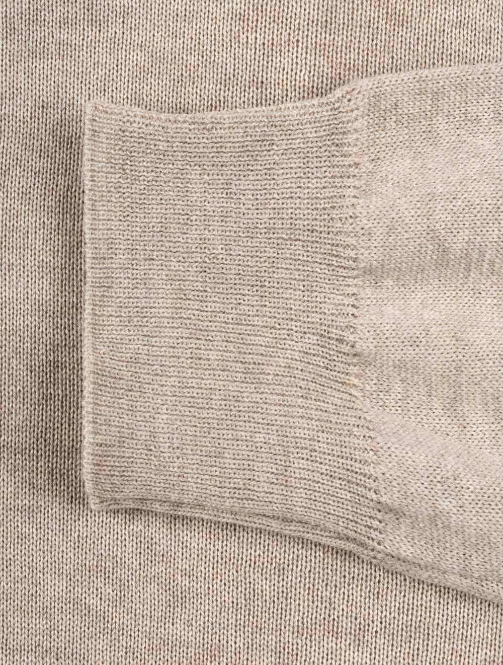 Stenstroms Merino Wool Crew Neck Jumper Beige AI4