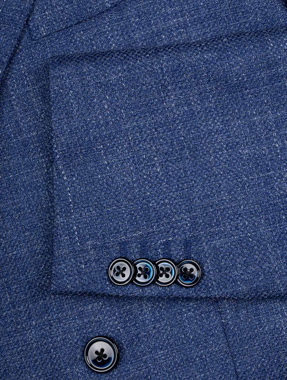 Lubiam Wool Silk Linen Double Brested Jacket Blue AI2