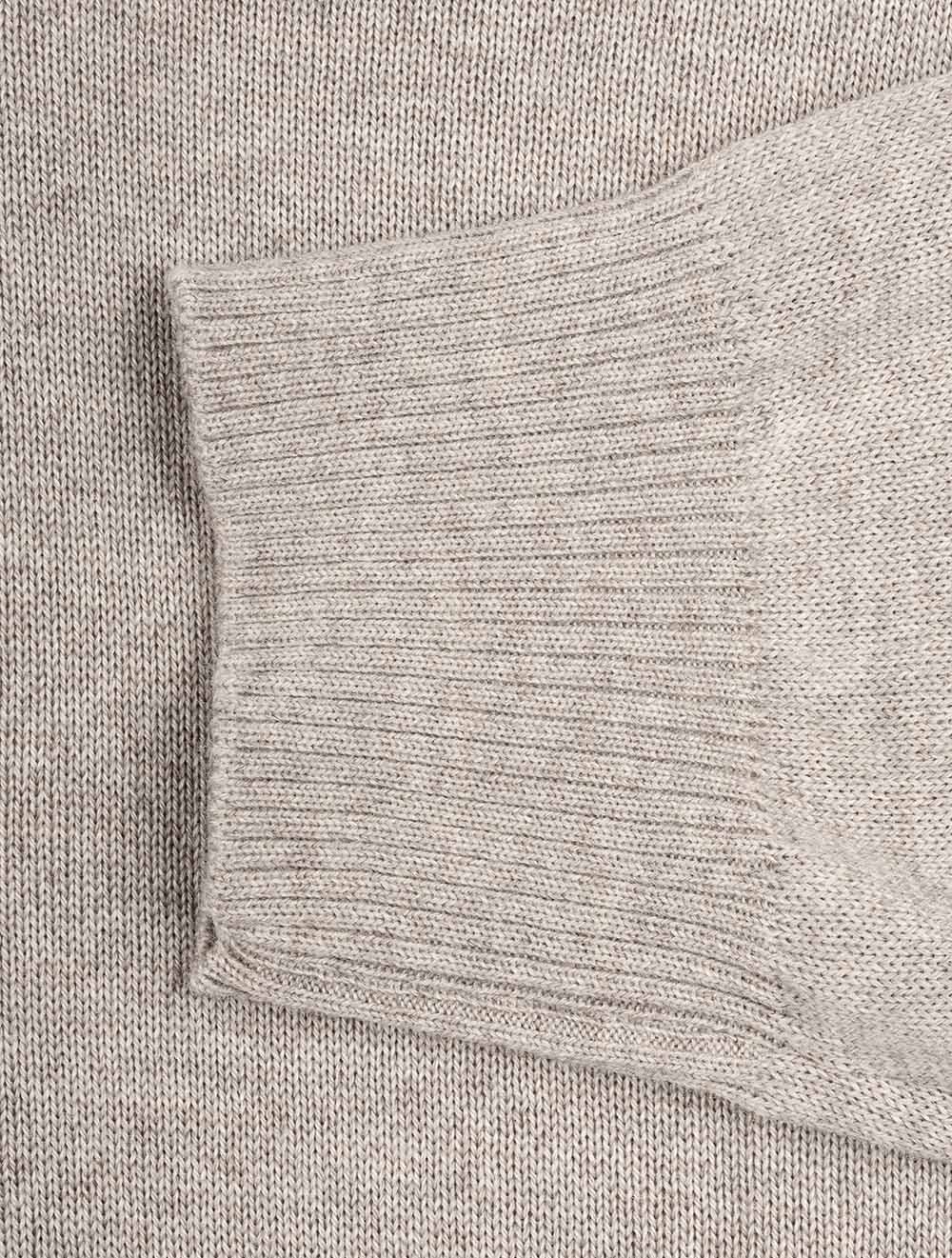 Knitted Half Zip Merino Wool Beige