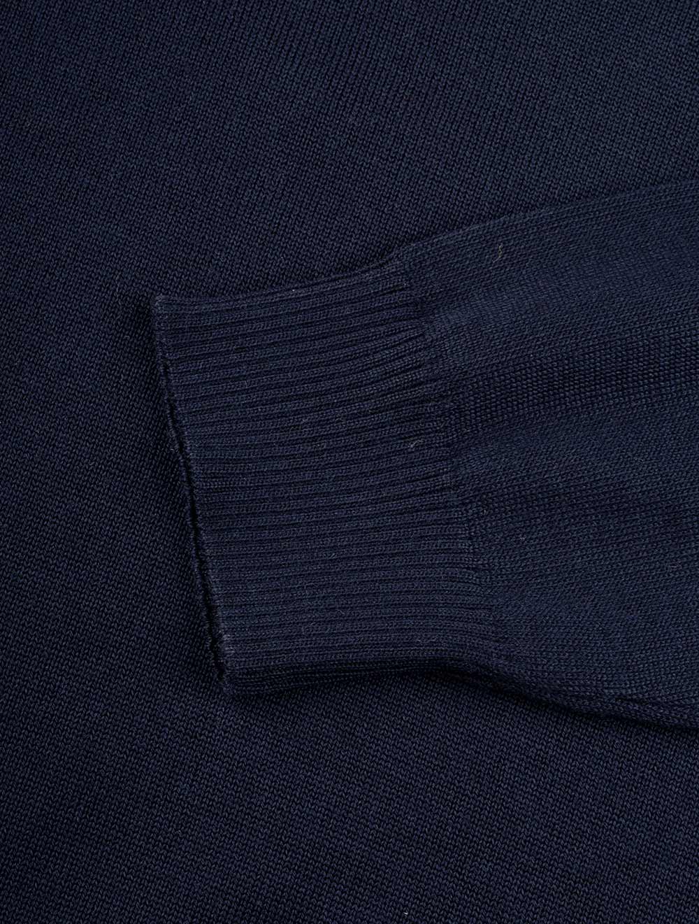 Knitted Half Zip Merino Wool Navy