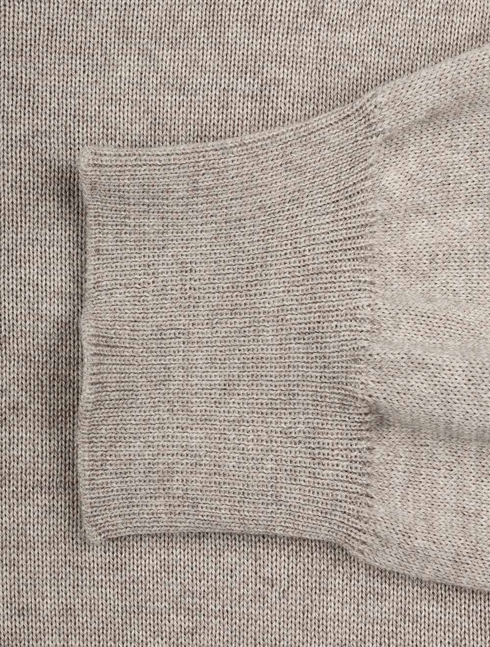 Stenstroms Beige Crew Neck with Patch Merino Wool Jumper AI2