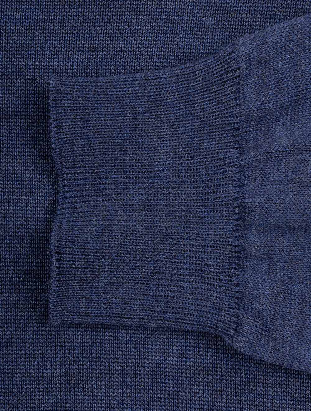 Stenstroms Blue Crew Neck with patch Merino Wool Jumper AI2