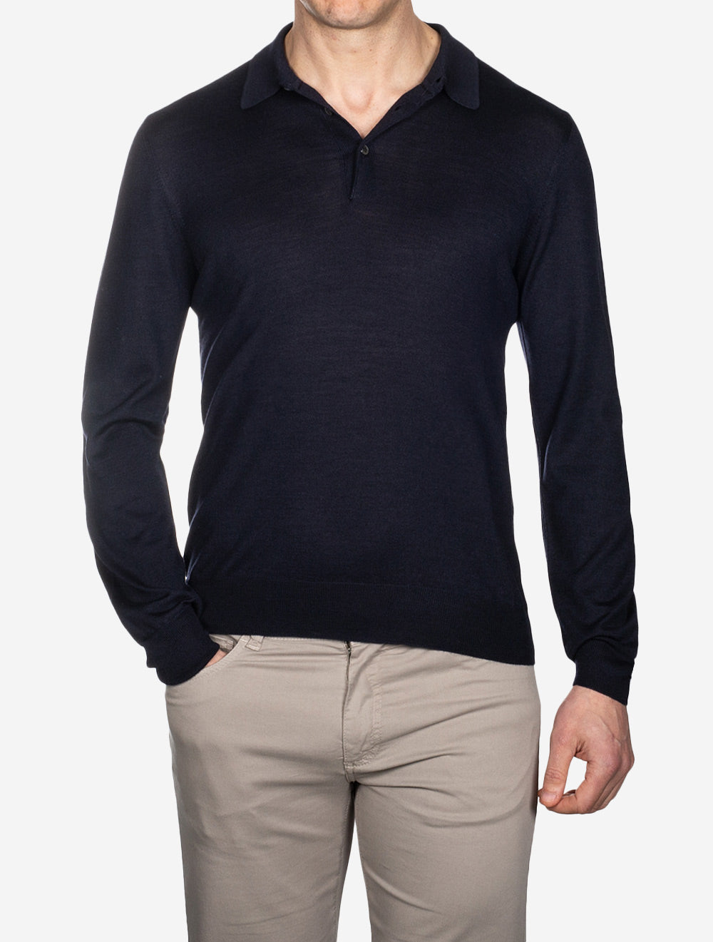 Gran Sasso Tennis Polo Long Sleeve Navy AI1