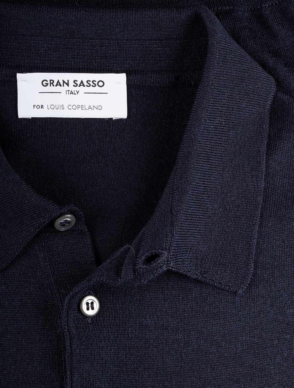 Gran Sasso Tennis Polo Long Sleeve Navy AI3