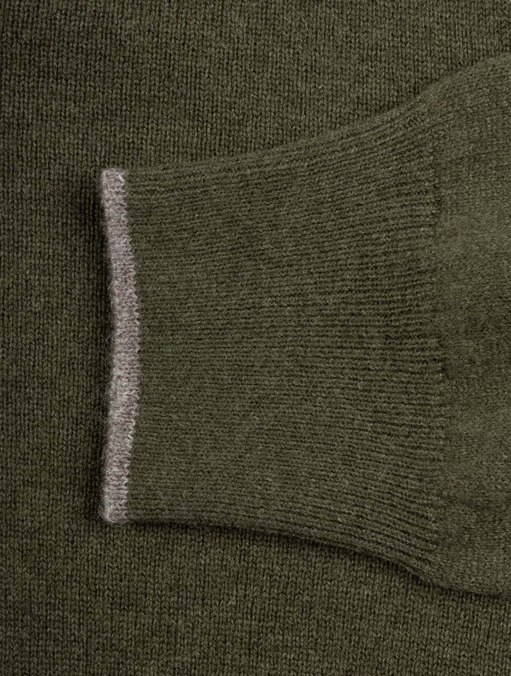 Gran Sasso Mock Zip Alcantara Knitwear Green AI5