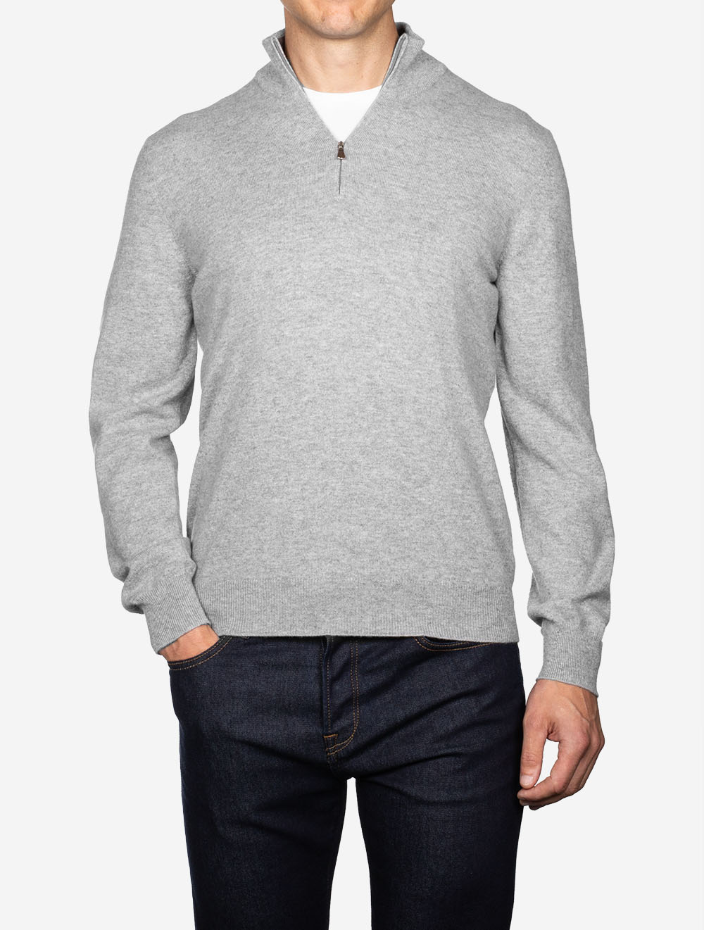 Cashmere Mock Neck Grey