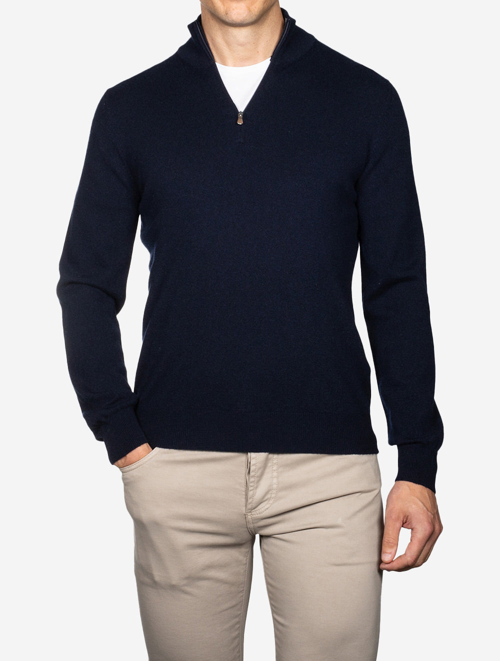 Cashmere Mock Neck Navy