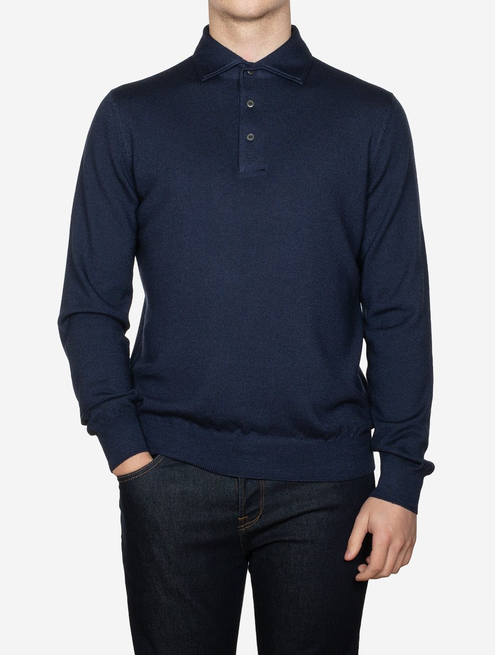 Gran Sasso Polo Long Sleeve Navy AI1