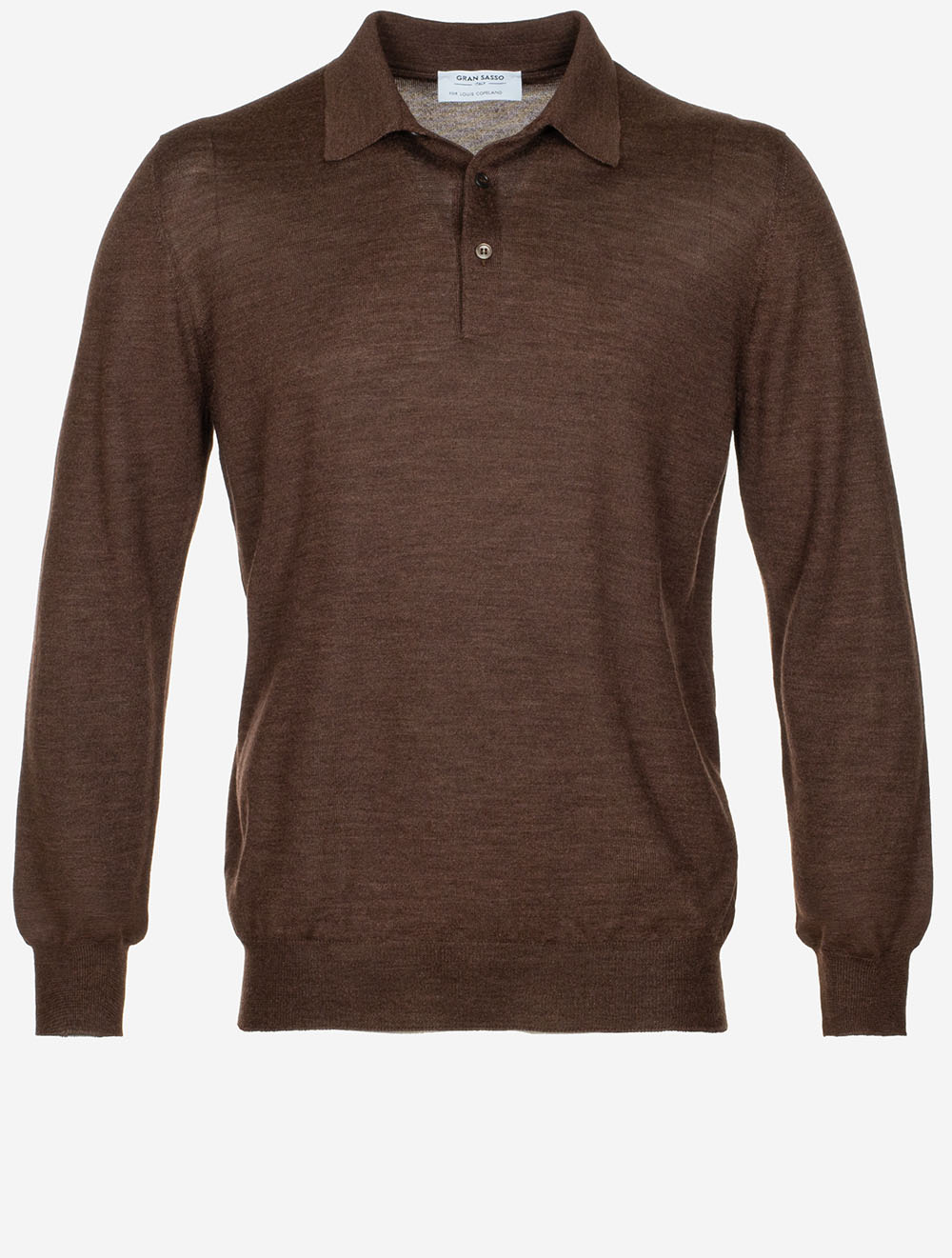 Long Sleeve Tennis Polo Brown