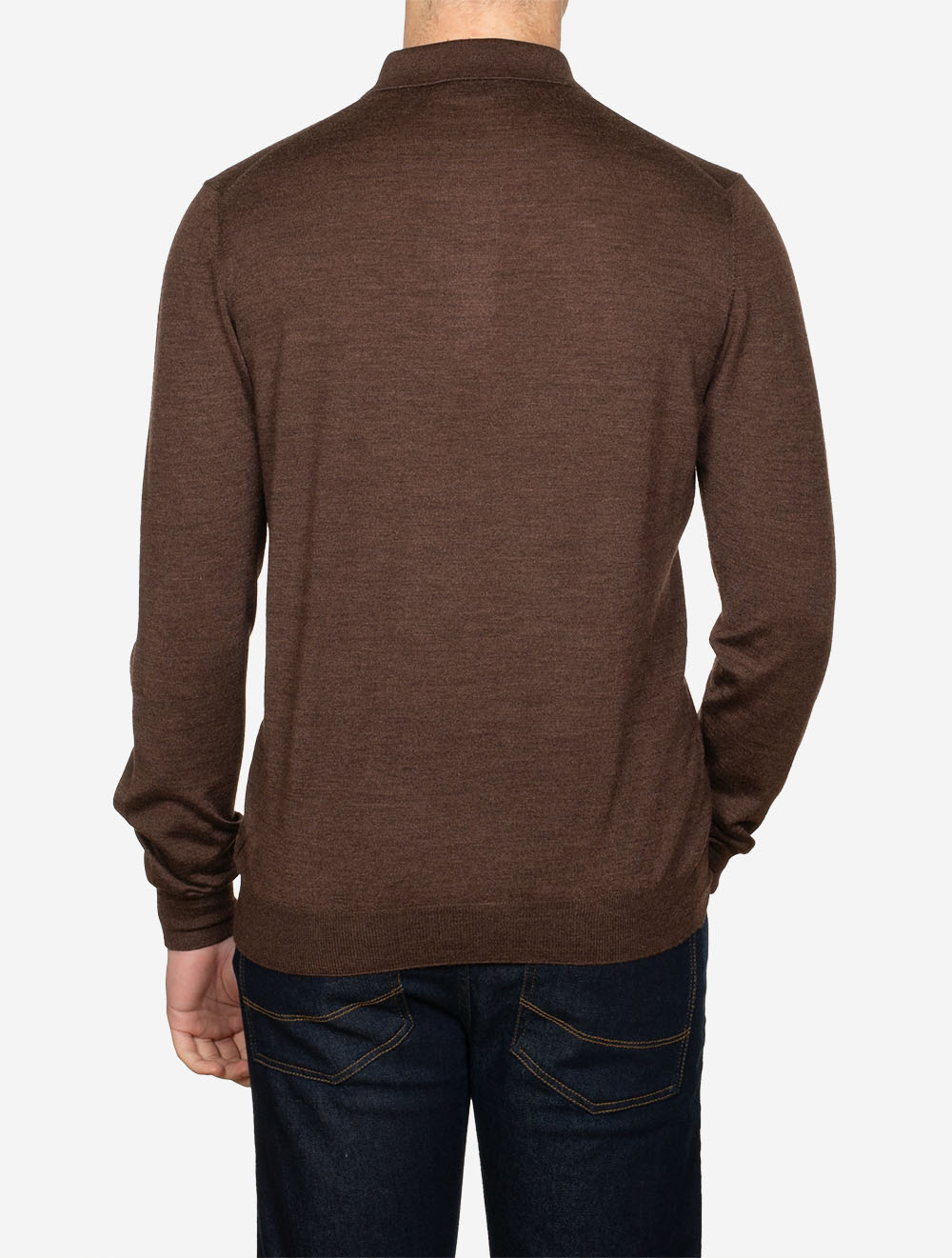 Long Sleeve Tennis Polo Brown