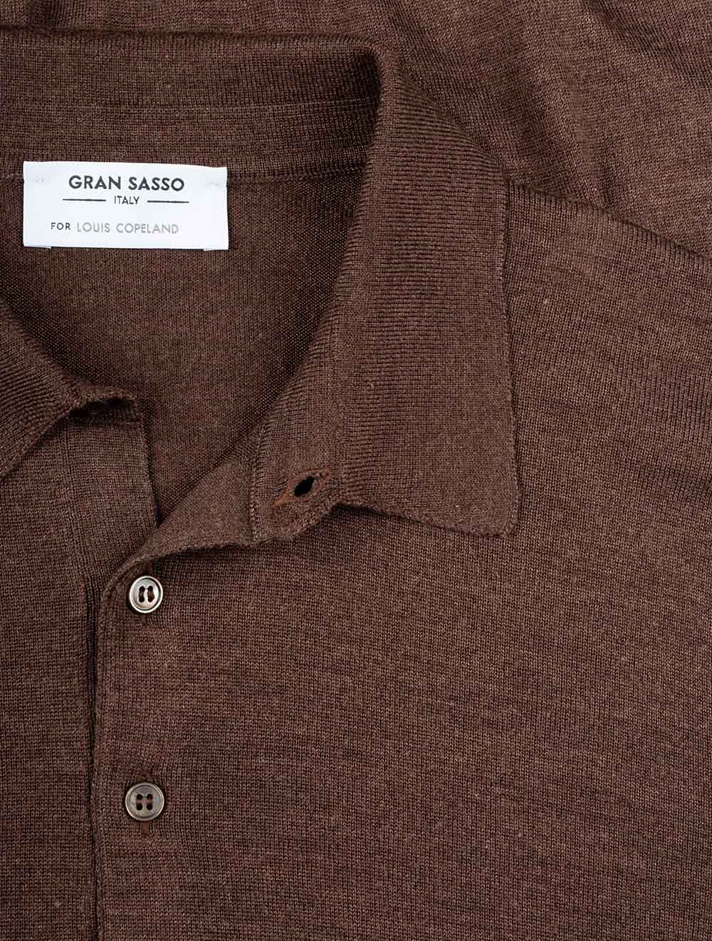 Long Sleeve Tennis Polo Brown