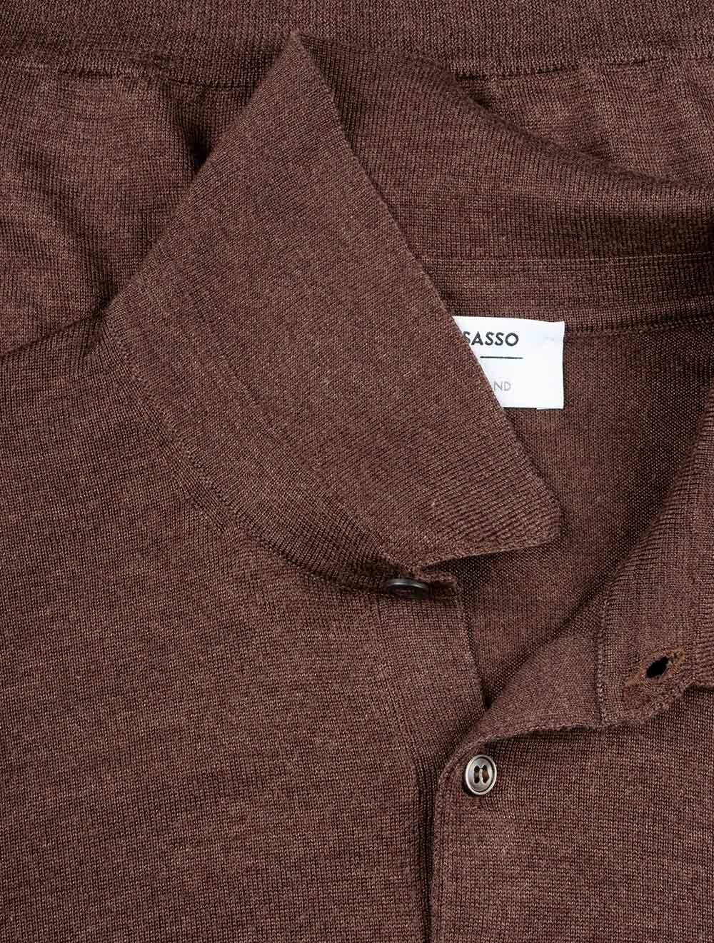 Long Sleeve Tennis Polo Brown