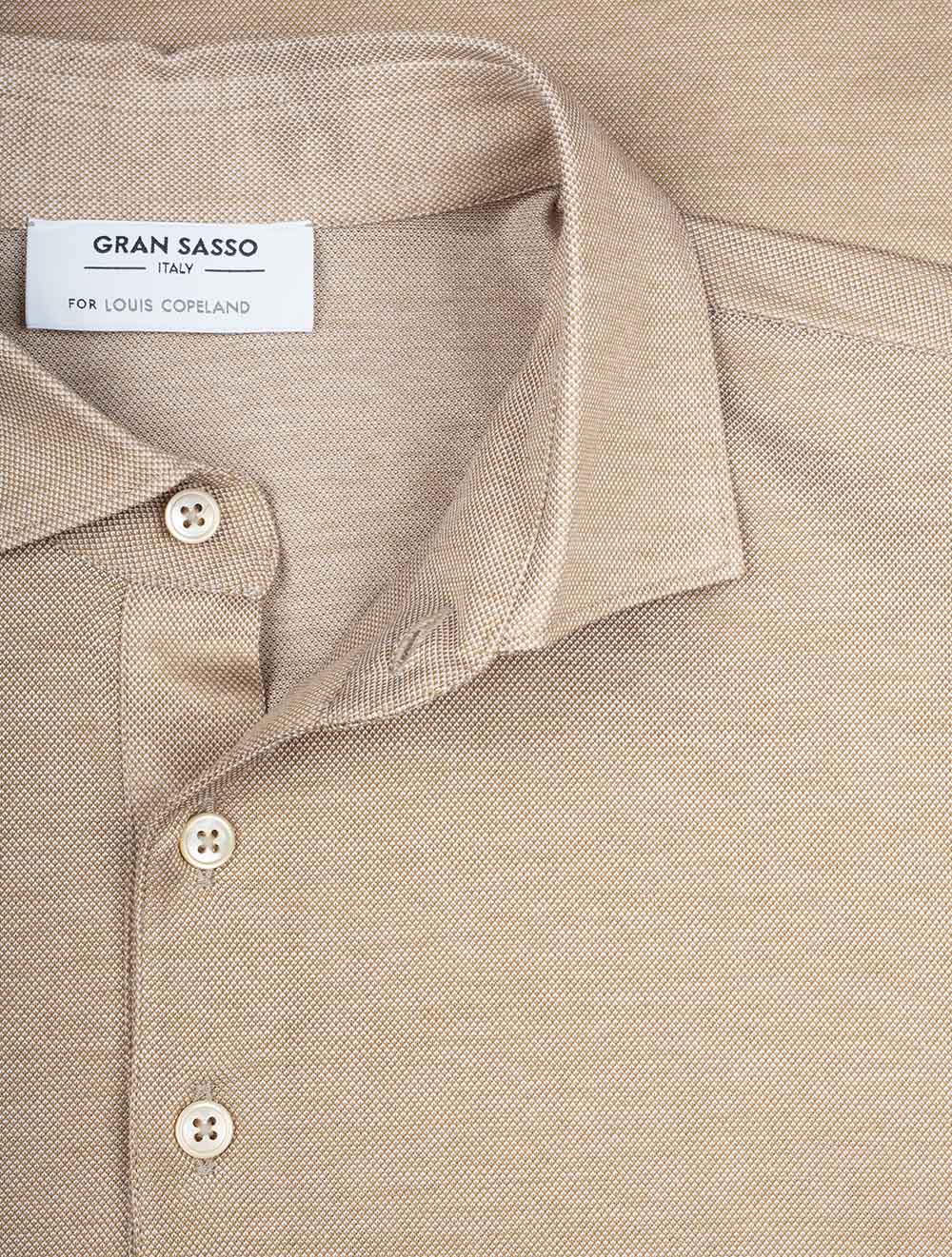 Gran Sasso 3 button Polo Shirt Beige AI3