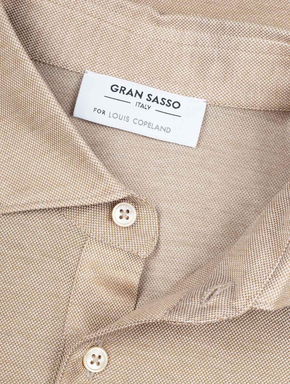 Gran Sasso 3 button Polo Shirt Beige AI4