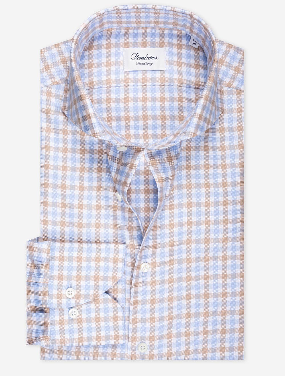 Stenstroms Multi Gingham Check Shirt Beige MI