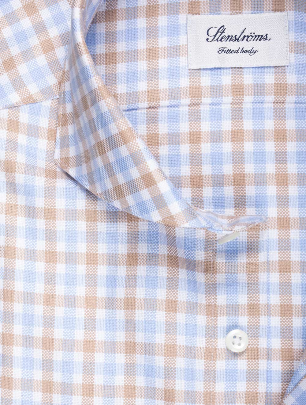 Stenstroms Multi Gingham Check Shirt Beige AI1