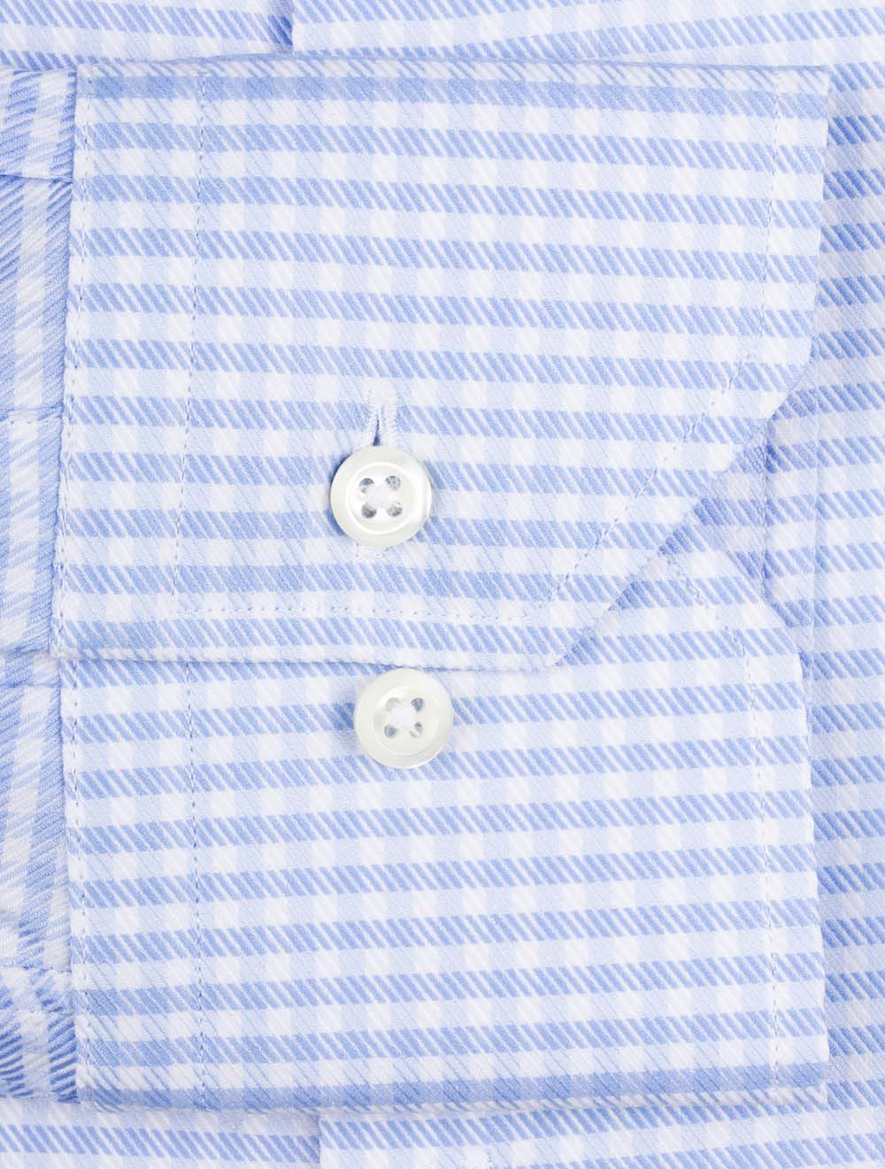 Stenstroms Blue Check Stretch Cotton Fitted Body Shirt AI3