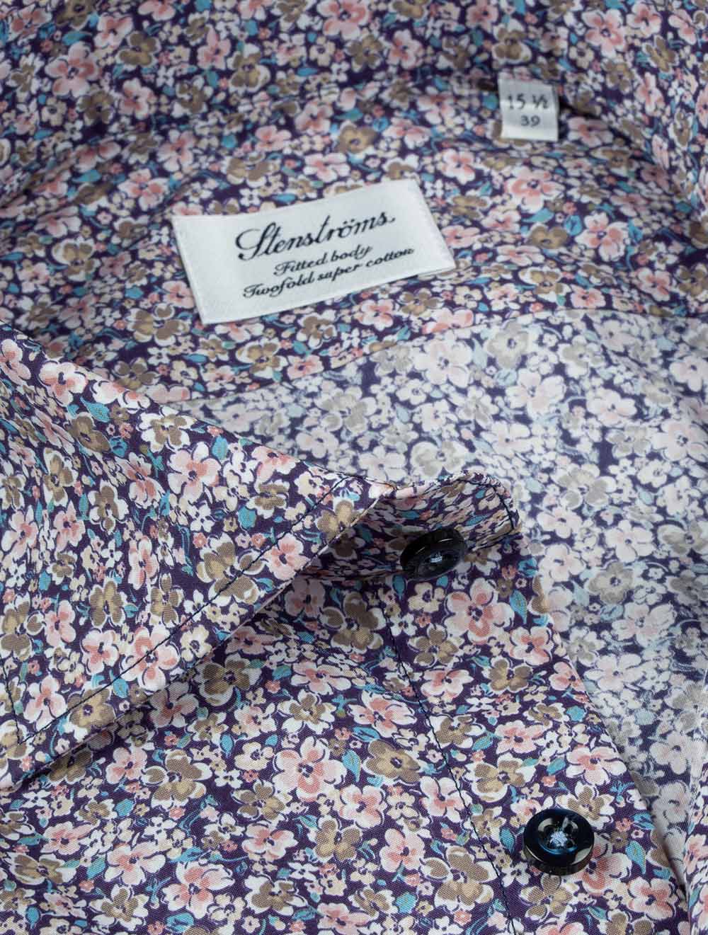 Stenstroms Floral Pattern Fitted Shirt Light Pink AI2