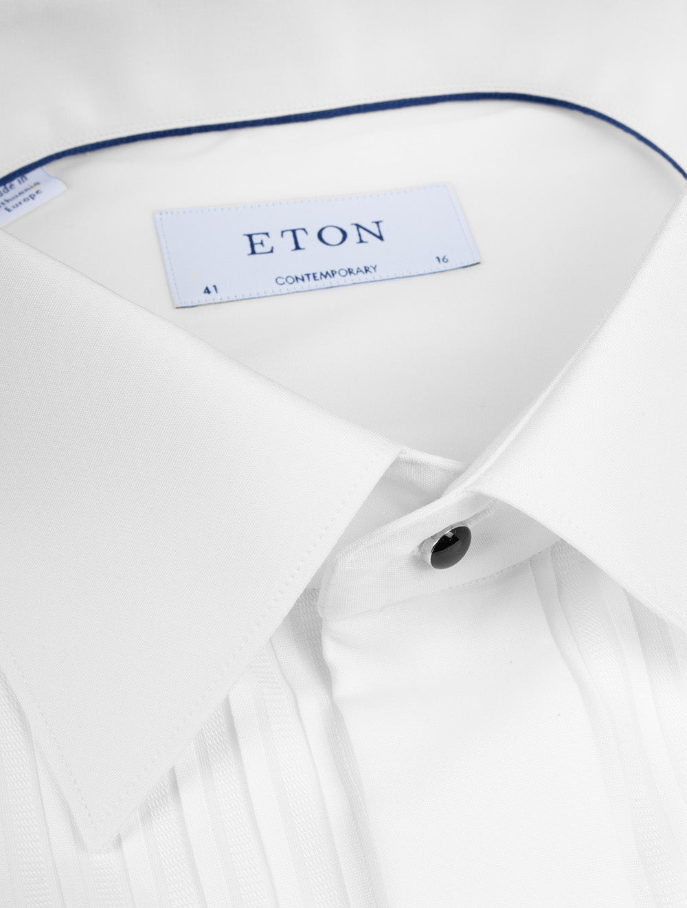 Eton White Plisse Tuxedo Contemporary Fit Shirt AI2