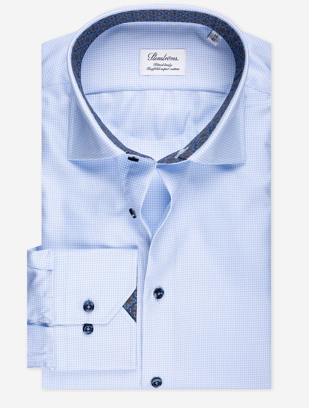 Stenstroms Pattern Inlay Shirt Blue MI