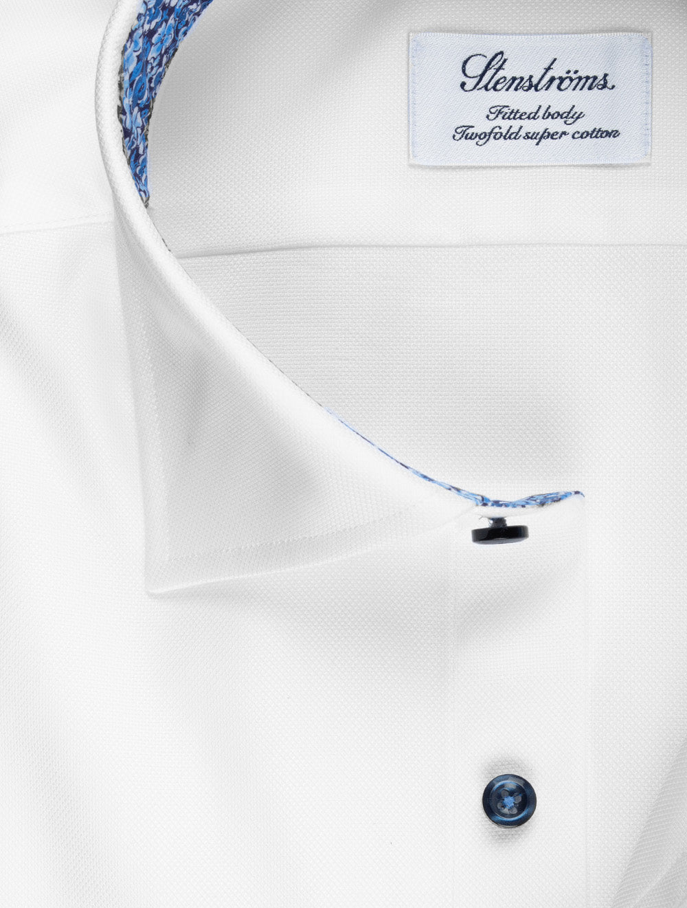 Fitted Contrast Inlay Collar White