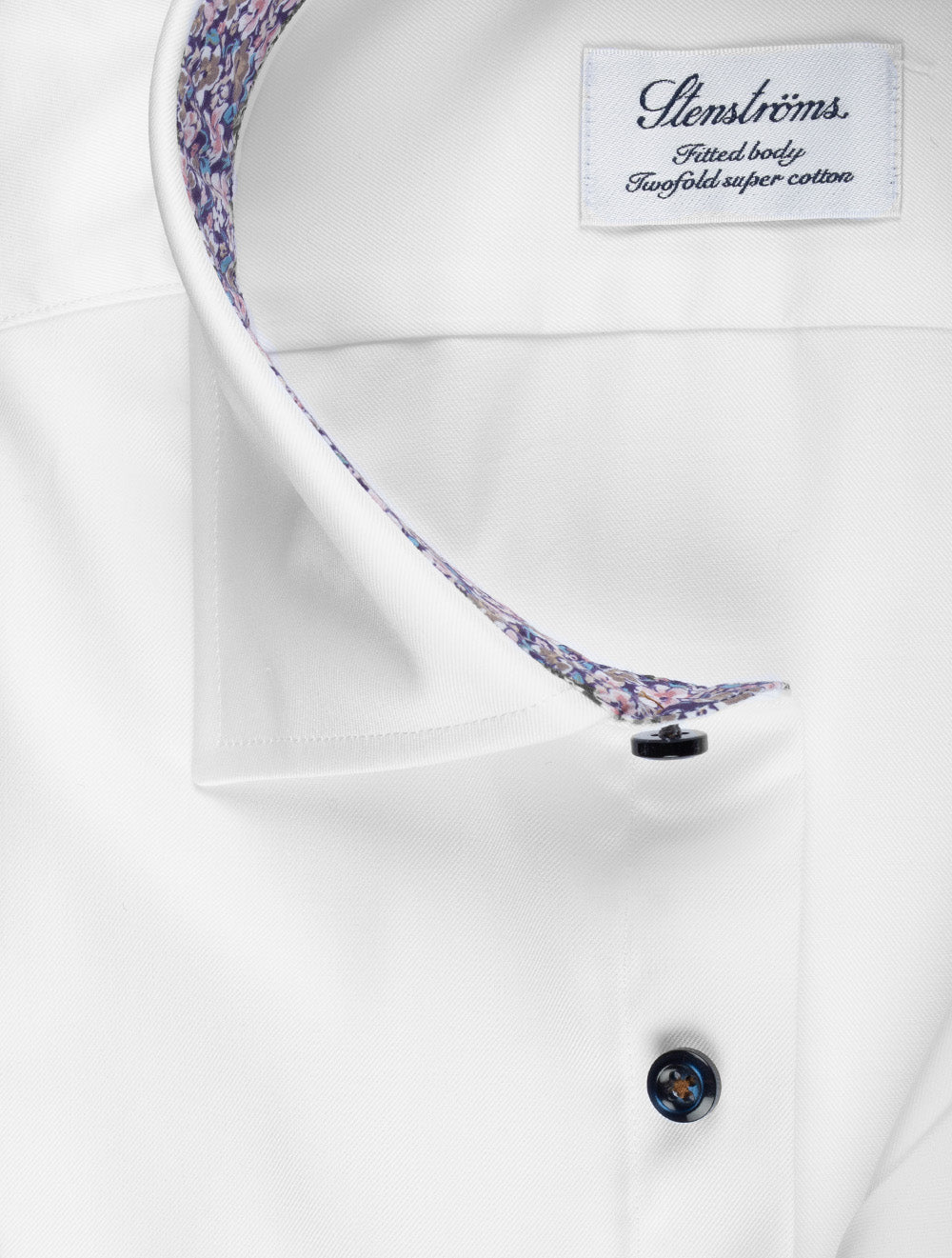 Fitted Contrast Inlay Shirt White