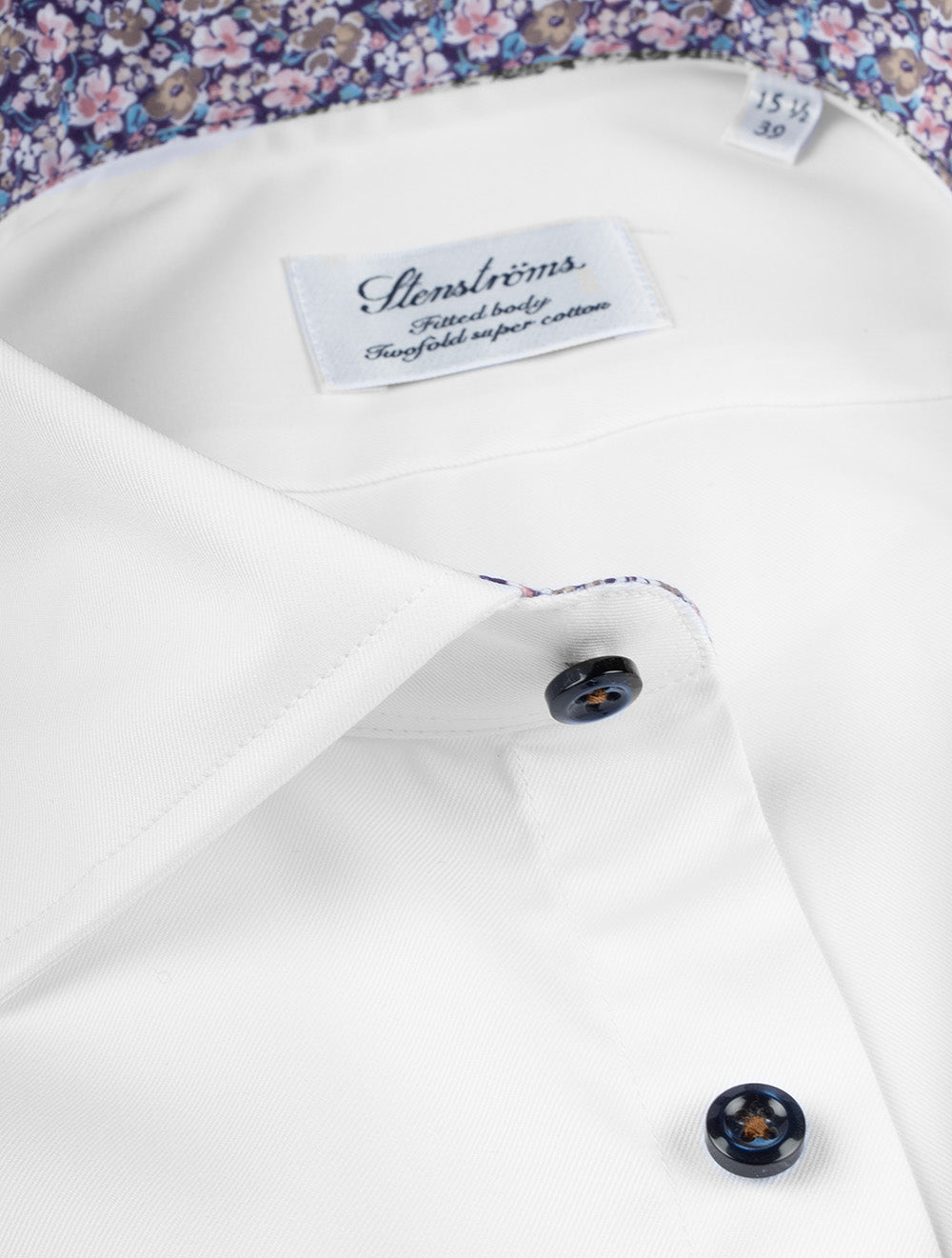 Fitted Contrast Inlay Shirt White