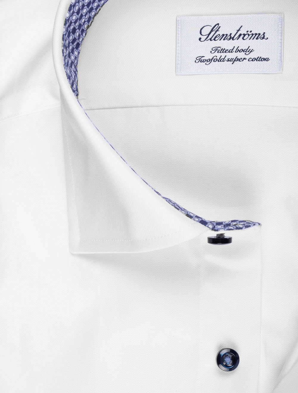 Contrast Inlay Fitted Shirt White