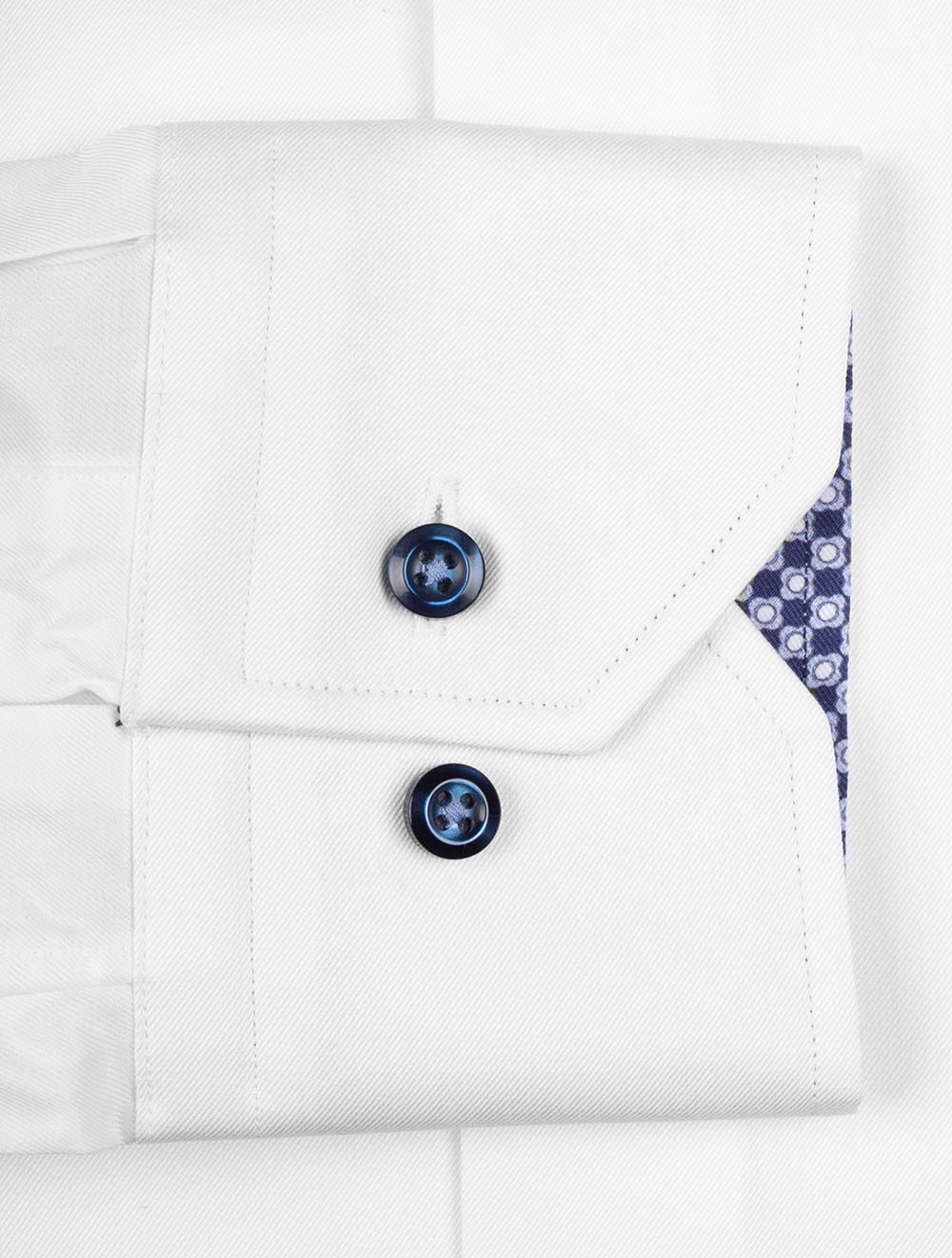 Contrast Inlay Fitted Shirt White