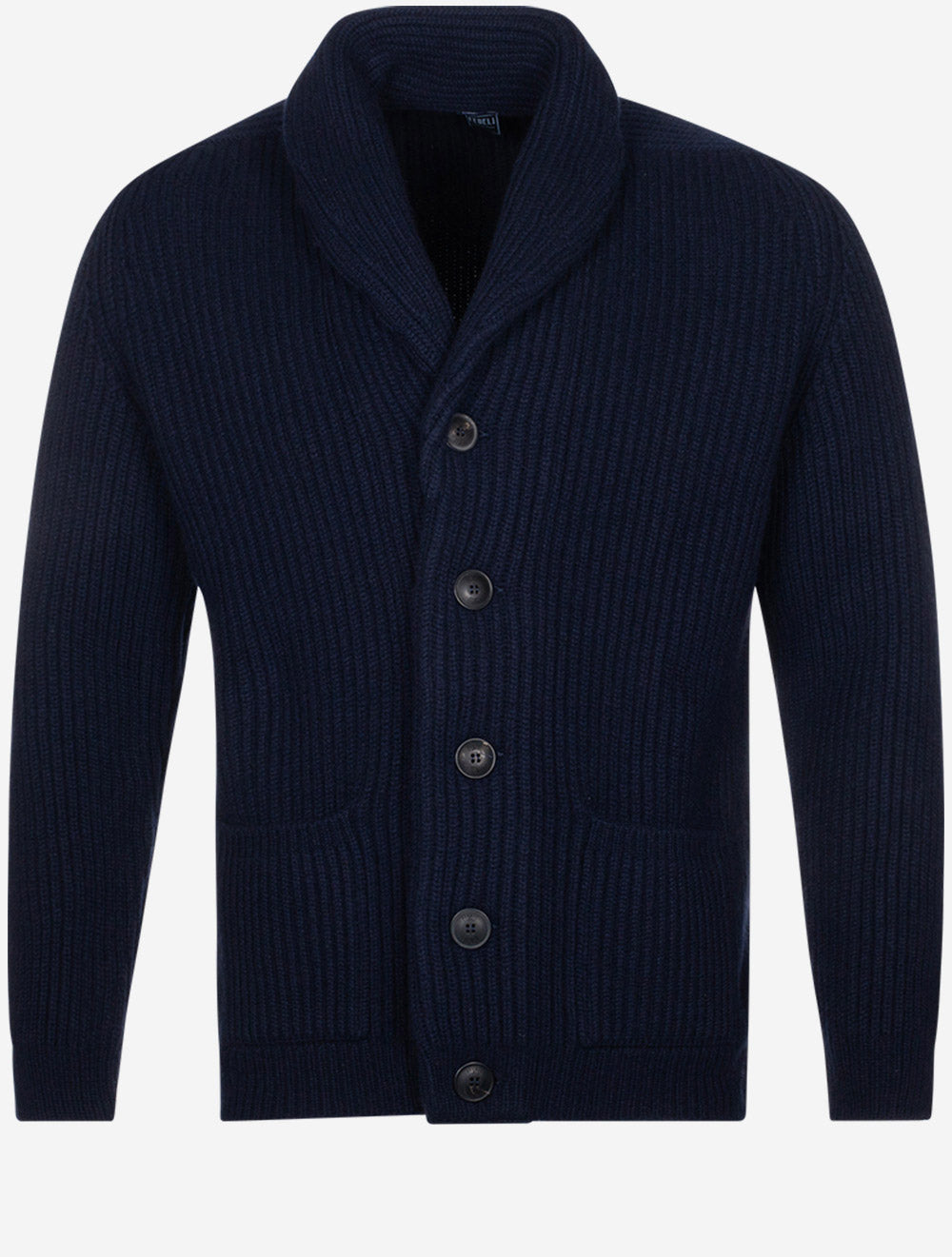 Fedeli Cashmere Button Knitted Cardigan Navy MI