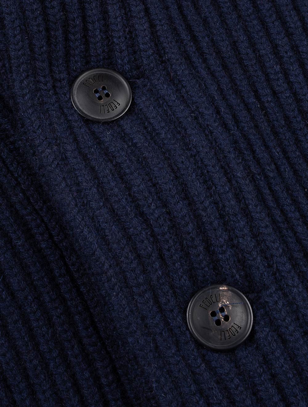 Fedeli Cashmere Button Knitted Cardigan Navy AI4